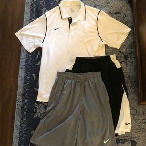 Men’s Nike dry-fit shirt & 2 pairs of Nike shorts